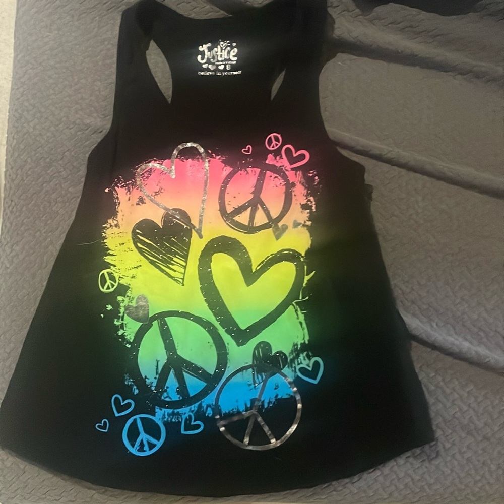 3/$15 Girls justice tank top size 8